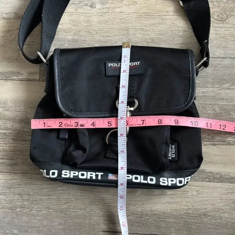 Vintage Polo Sport Ralph Lauren Black Shoulder Messenger Bag